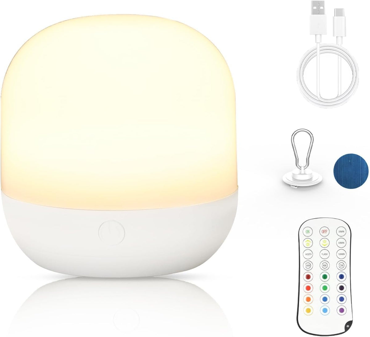 Rechargeable LED Night Light for Kids - Dimmable Bedside Lamp