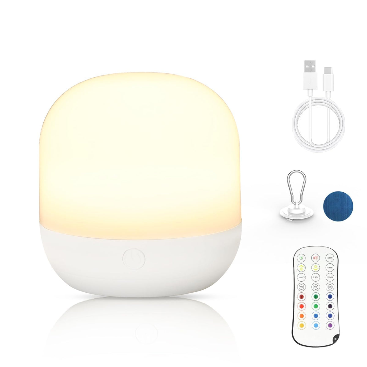 Rechargeable LED Night Light for Kids - Dimmable Bedside Lamp