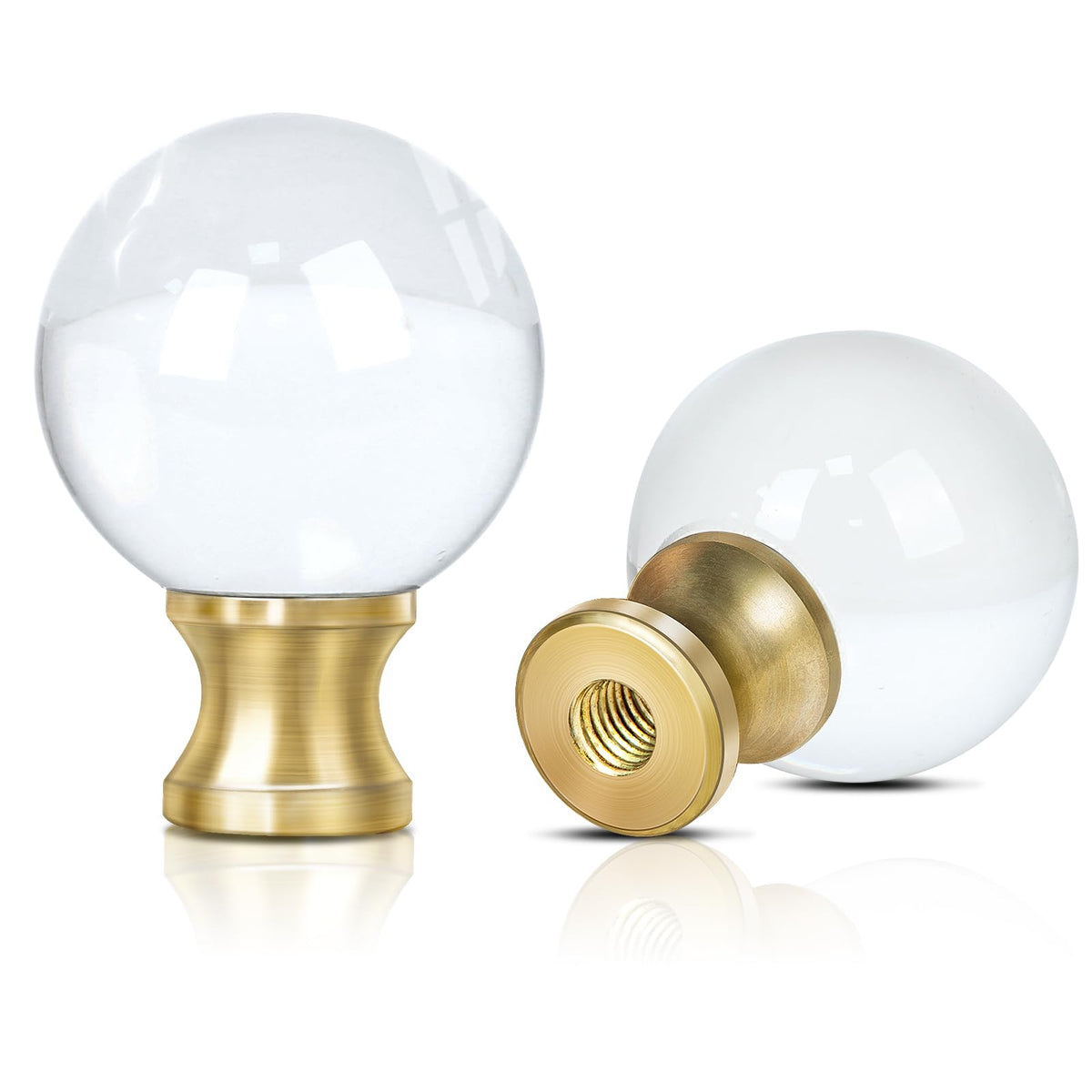 2 Pieces Crystal Lamp Finial Decorative Top Accessories Cap Knob