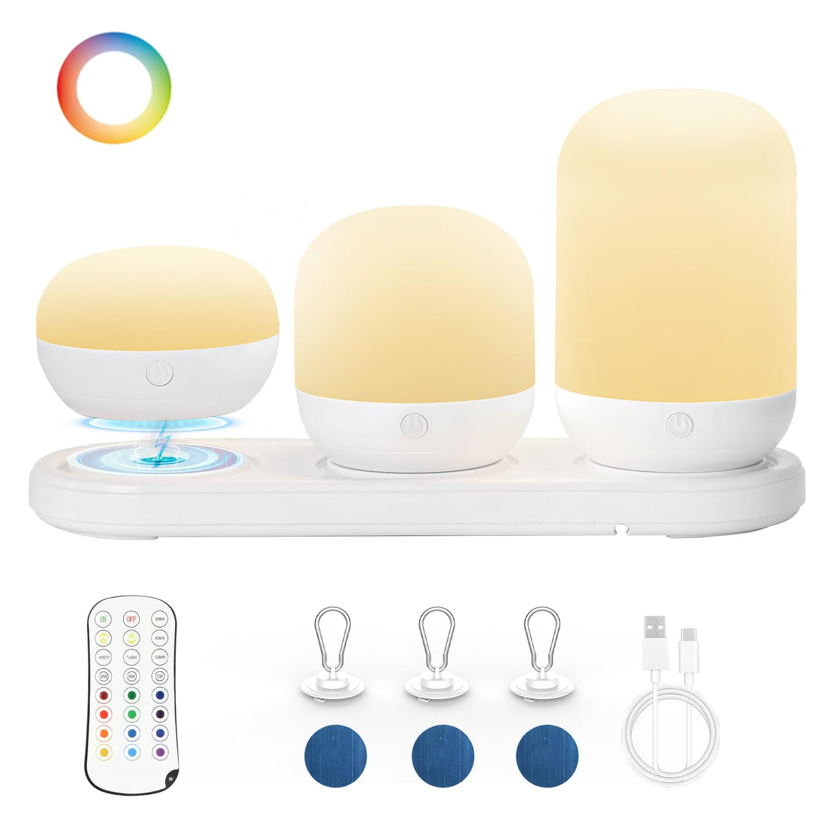Rechargeable LED Night Light for Kids - Dimmable Bedside Lamp