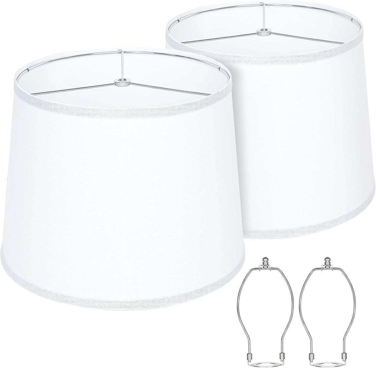 Lamp Shades Set of 2, Drum Lampshades 11"T x 13"B x 10"H