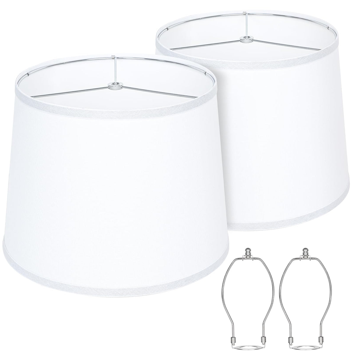 Lamp Shades Set of 2, Drum Lampshades 11"T x 13"B x 10"H