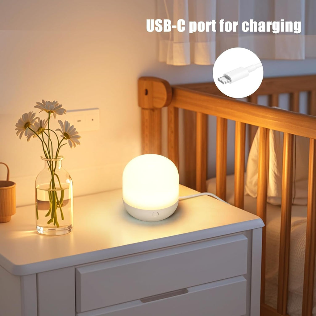 Rechargeable LED Night Light for Kids - Dimmable Bedside Lamp