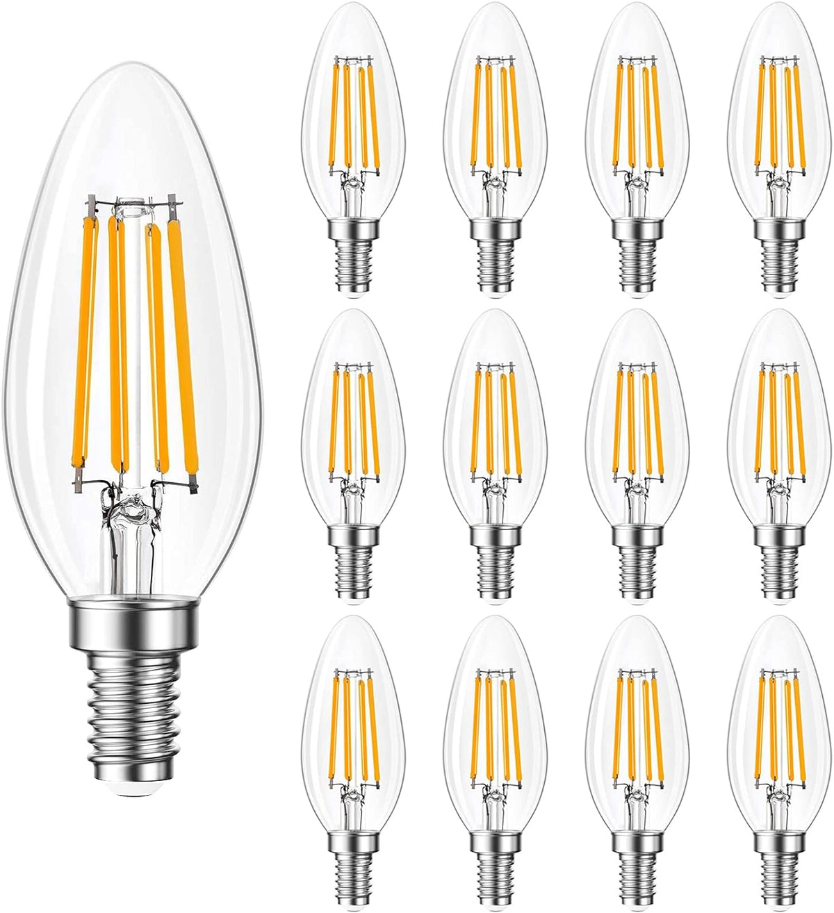 Qingmiao B11 E12 LED Bulbs, Dimmable 4W, 3000K Soft White, 40W Equivalent