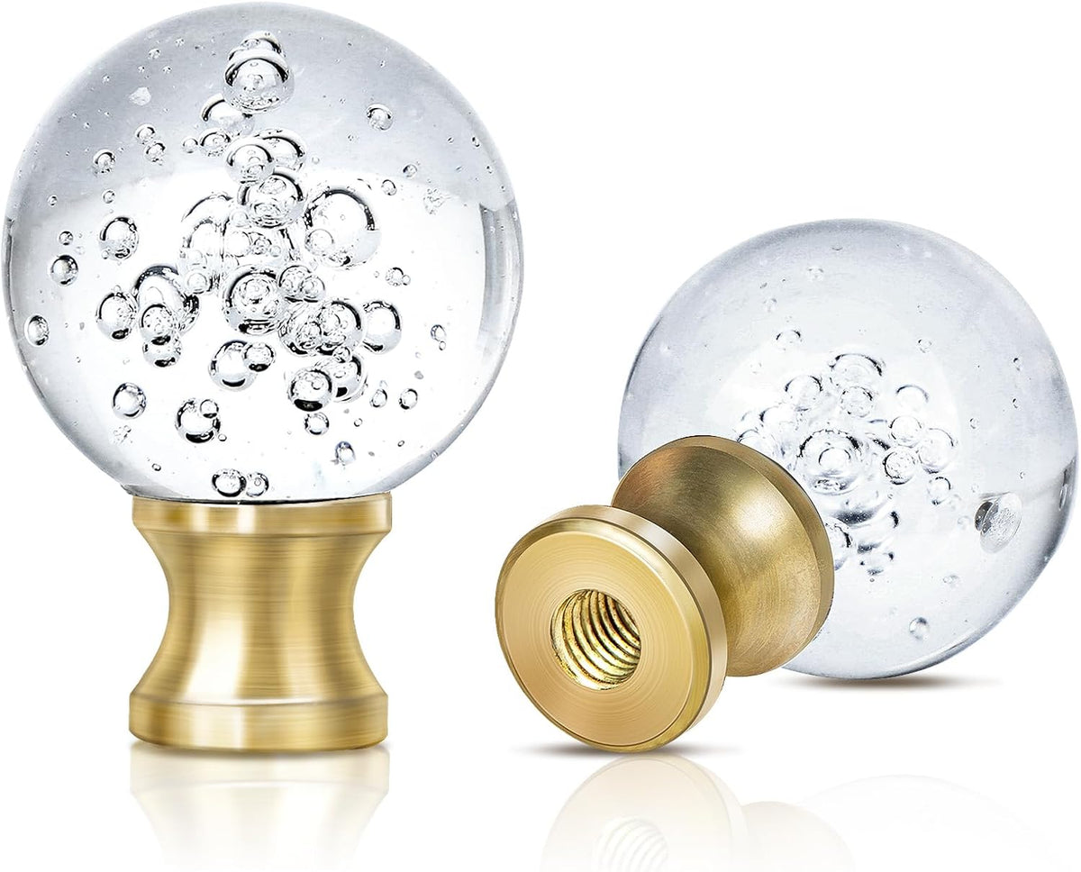 2 Pieces Crystal Lamp Finial Decorative Top Accessories Cap Knob