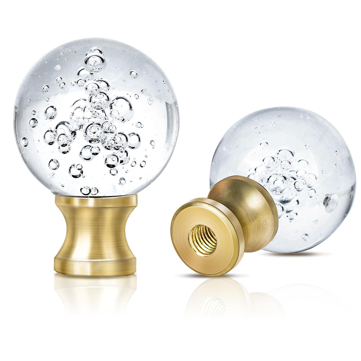 2 Pieces Crystal Lamp Finial Decorative Top Accessories Cap Knob