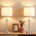 Qingmiao Gold Table Lamps Set of 2, 22" to 30" Adjustable Nightstand Lamps for Bedroom, Dimmable End Table Lamps for Living Room Console Entry Farmhouse Home Decor, New House Warming Gifts