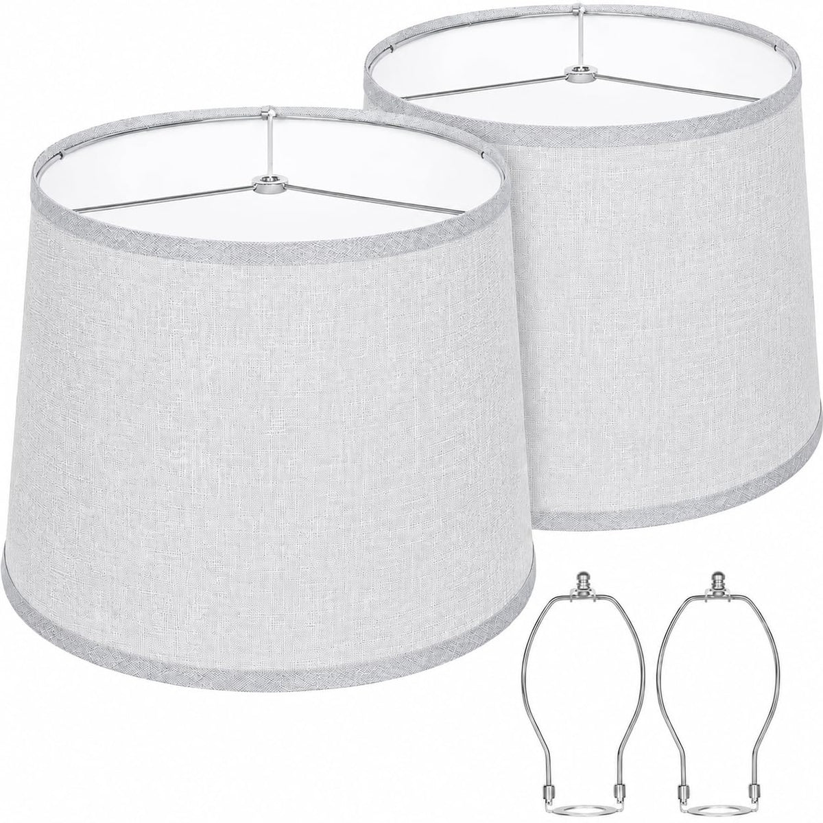 Lamp Shades Set of 2, Drum Lampshades 11"T x 13"B x 10"H