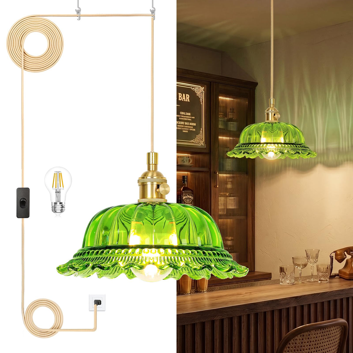 Hanging Lamp Plug in Pendant Light