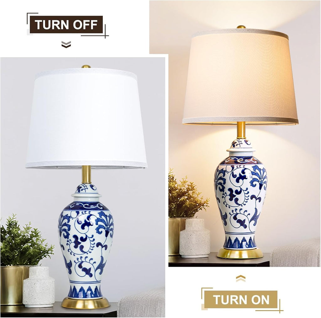 Lamp Shades Set of 2, Drum Lampshades 11"T x 13"B x 10"H