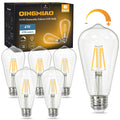 Qingmiao Vintage LED Edison Bulbs, ST58 Dimmable 4W E26 LED Bulb, Pack of 6