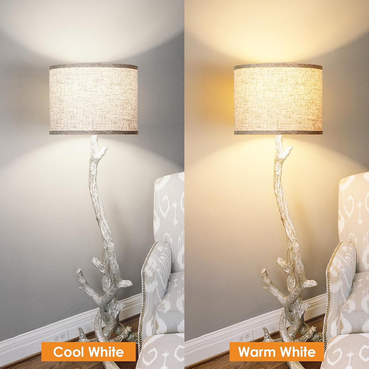Qingmiao Drum Lamp Shades Set of 2, 13"x13"x10", Spider Fitter Finials