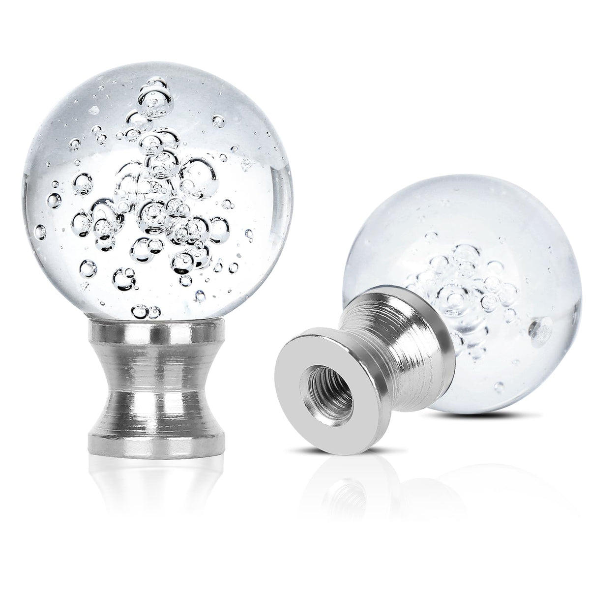 2 Pieces Crystal Lamp Finial Decorative Top Accessories Cap Knob