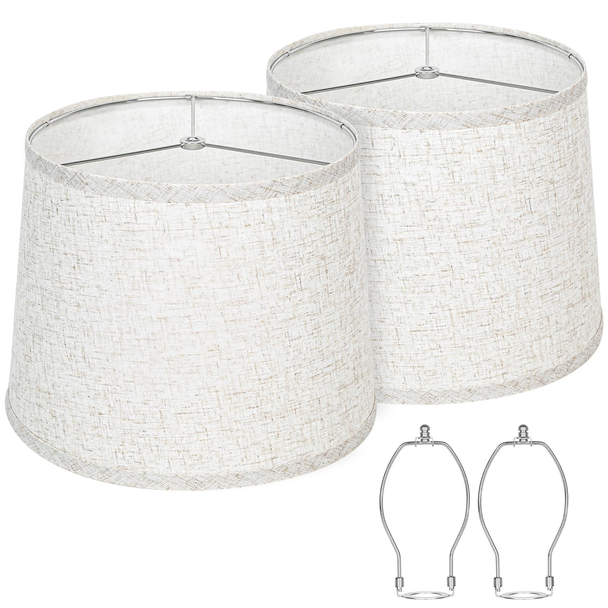 Lamp Shades Set of 2, Drum Lampshades 11"T x 13"B x 10"H