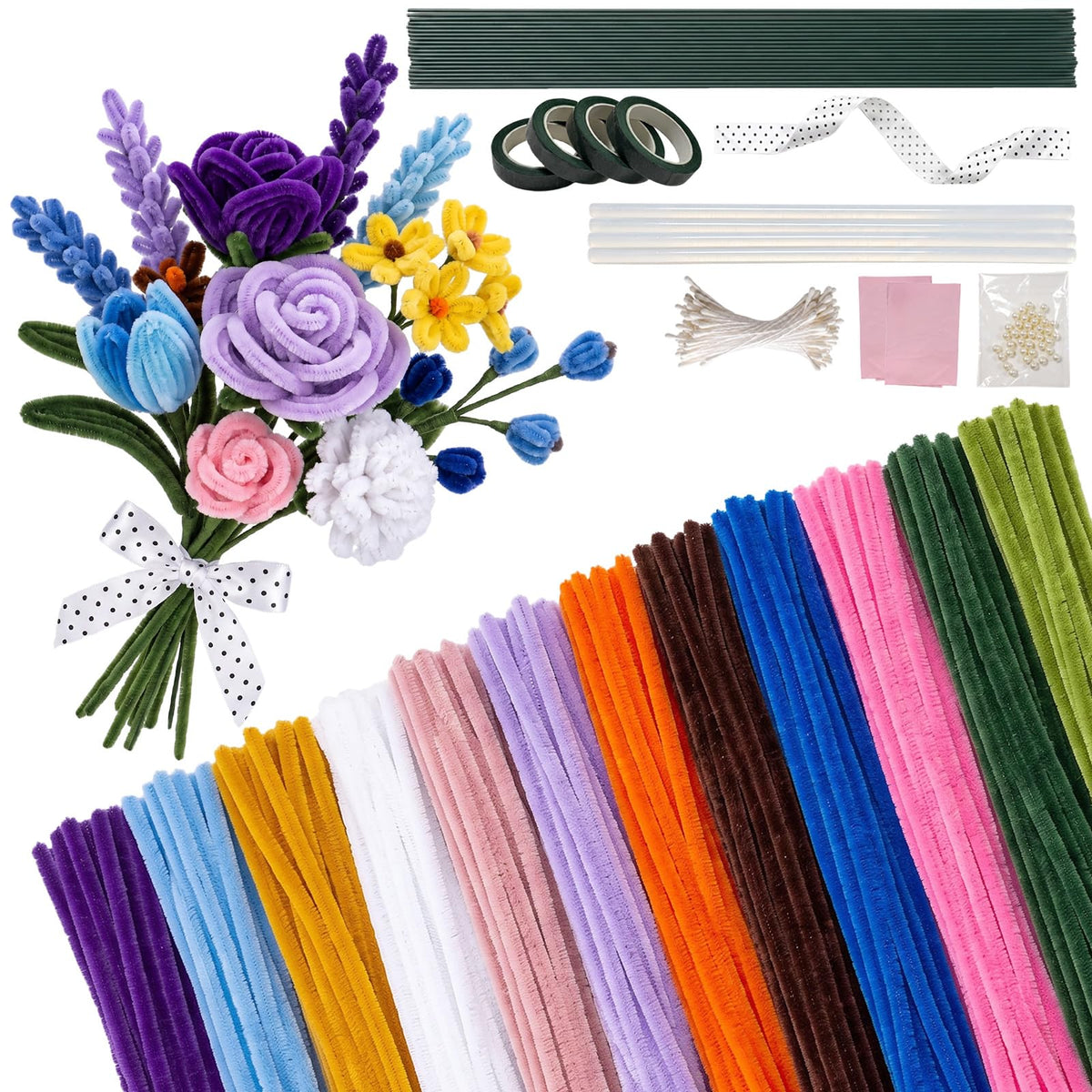 Benaep Pipe Cleaners 200 Pcs 20 Colors, Chenille Stems for Crafts & DIY