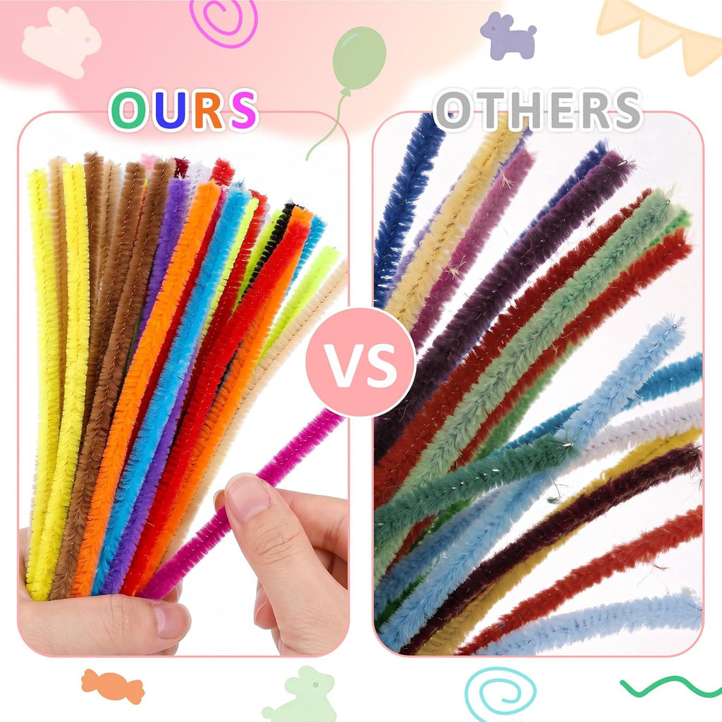 Benaep Pipe Cleaners 200 Pcs 20 Colors, Chenille Stems for Crafts & DIY