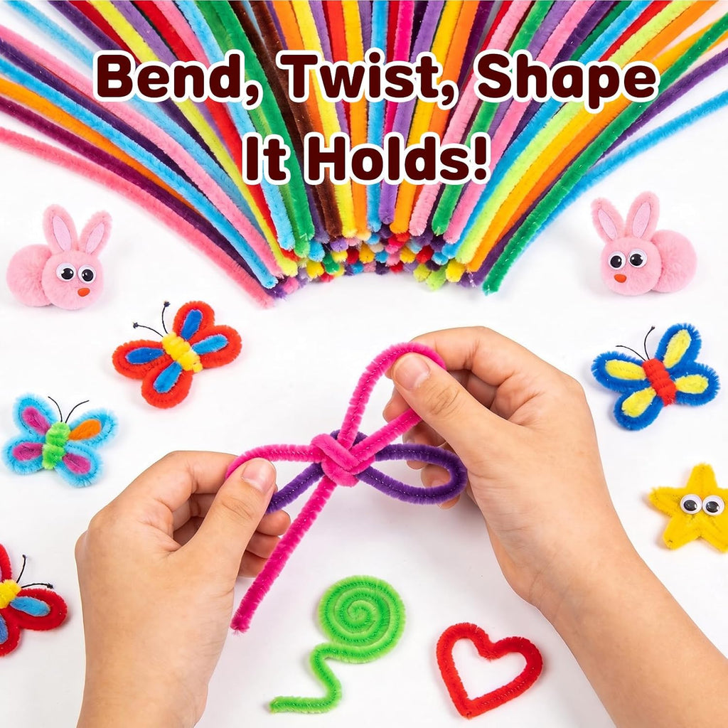 Benaep Pipe Cleaners 200 Pcs 20 Colors, Chenille Stems for Crafts & DIY
